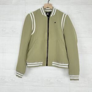 G-Star Raw Deline Slim Bomber Varsity‎ Jacket Women L Tan Casual University